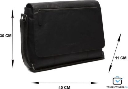 Chesterfield laptoptas, schoudertas TOLEDO zwart C002 - Afbeelding 7